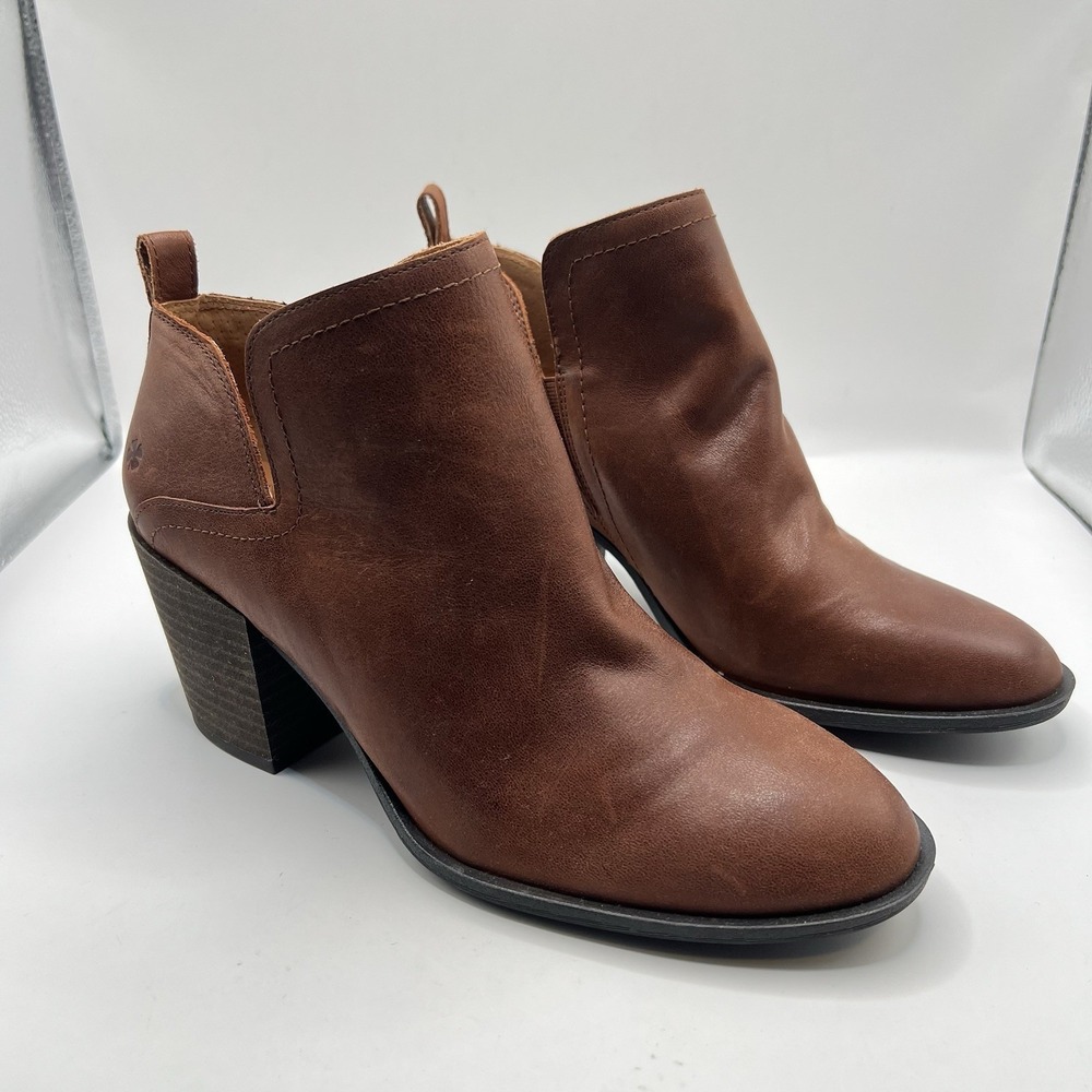 Lucky Brand Branndi Heeled Bootie 9M/40 Brown Western Southwestern Boho